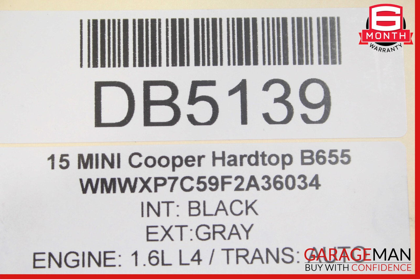 14-19 Mini Cooper Hardtop Rear Subframe Crossmember Cross Member Frame