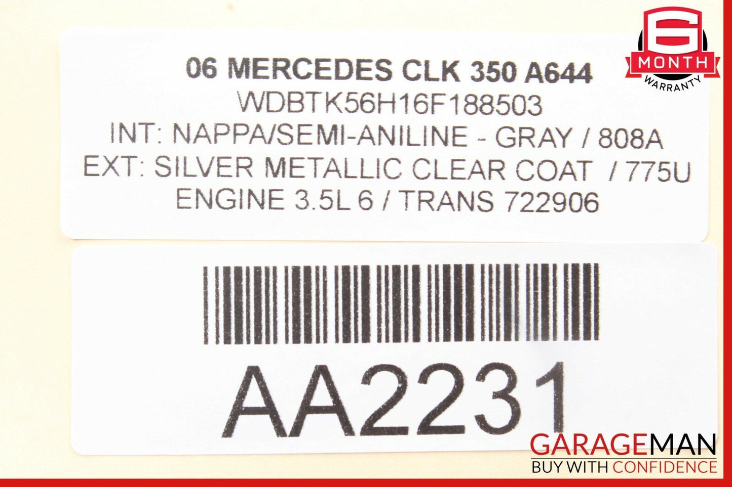 03-09 Mercedes W209 CLK350 CLK500 Convertible Roof Computer Control Module Unit