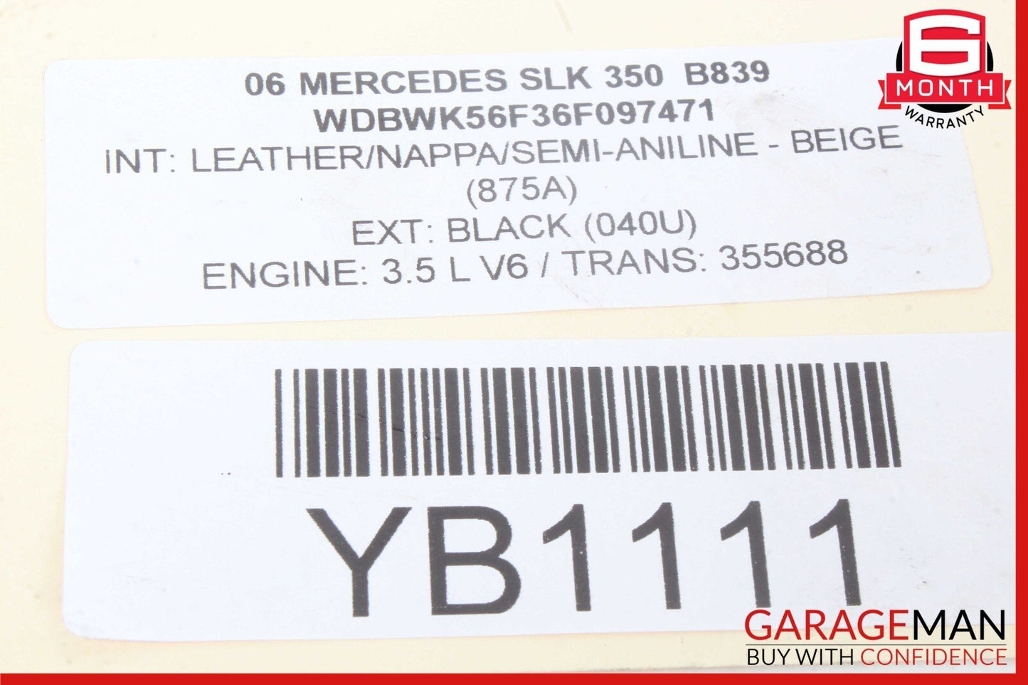 05-13 Mercedes R171 SLK350 E550 Front Left Side Engine Timing Chain Cover Plate