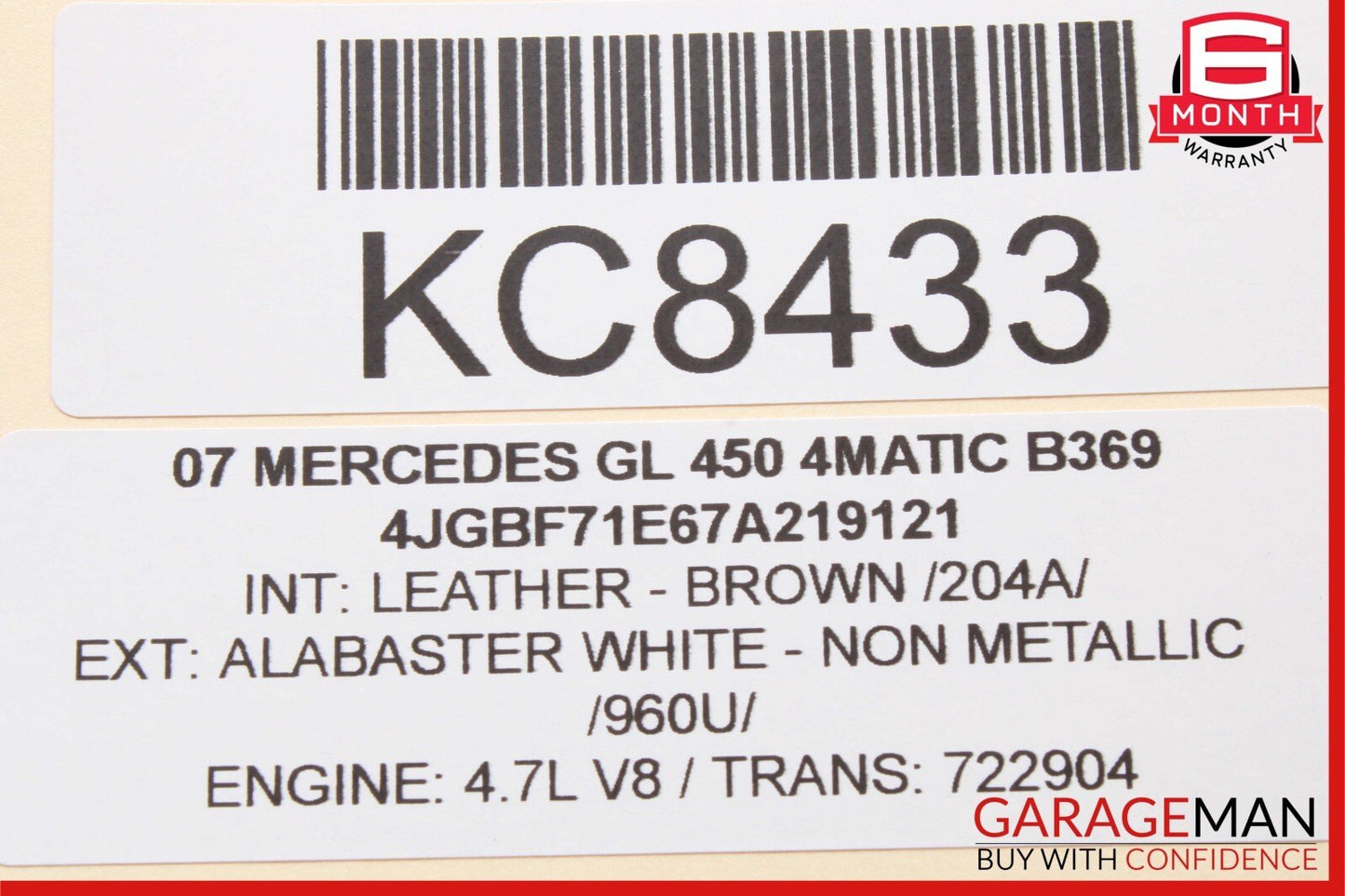 06-12 Mercedes X164 GL450 4MATIC Rear Dome Light Reading Map Lamp Assembly OEM