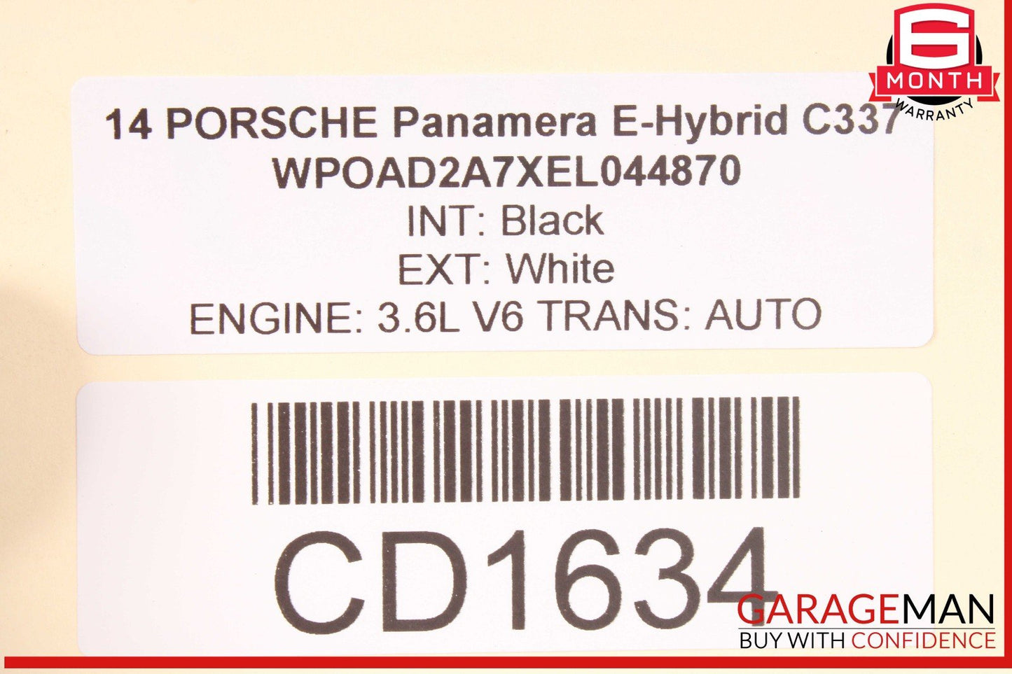 10-16 Porsche Panamera 970 Rear Bumper Reinforcement Impact Bar OEM
