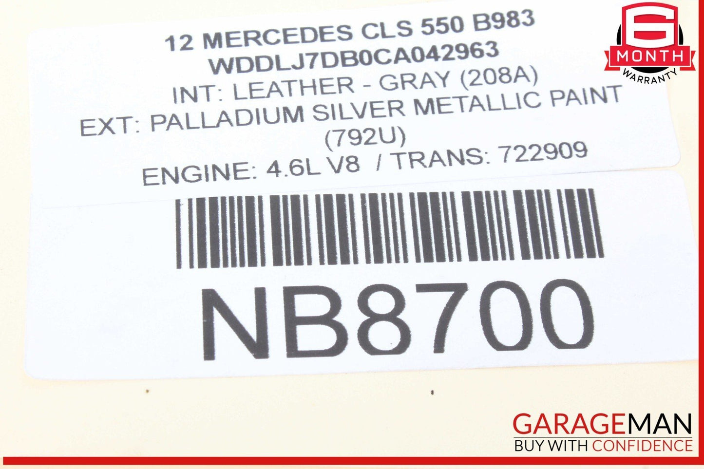 11-18 Mercedes W218 CLS550 S550 CL550 High Pressure Fuel Pump Line Set OEM