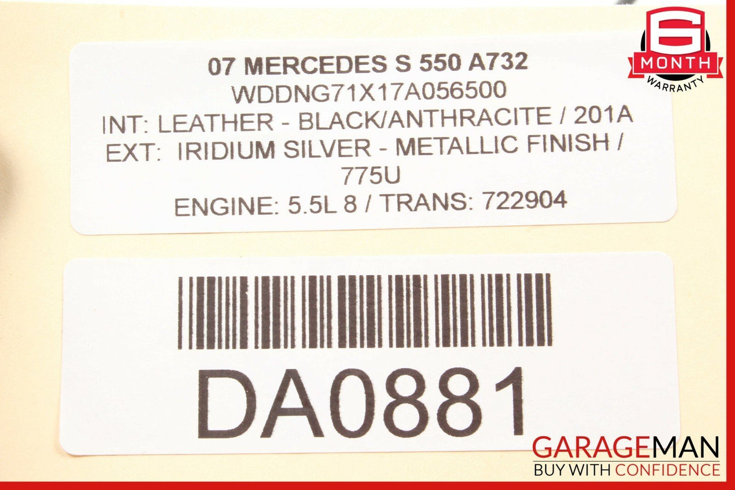 07-13 MERCEDES W221 S550 S450 REAR RIGHT DOOR LOCK LATCH ACTUATOR 2217301235 OEM