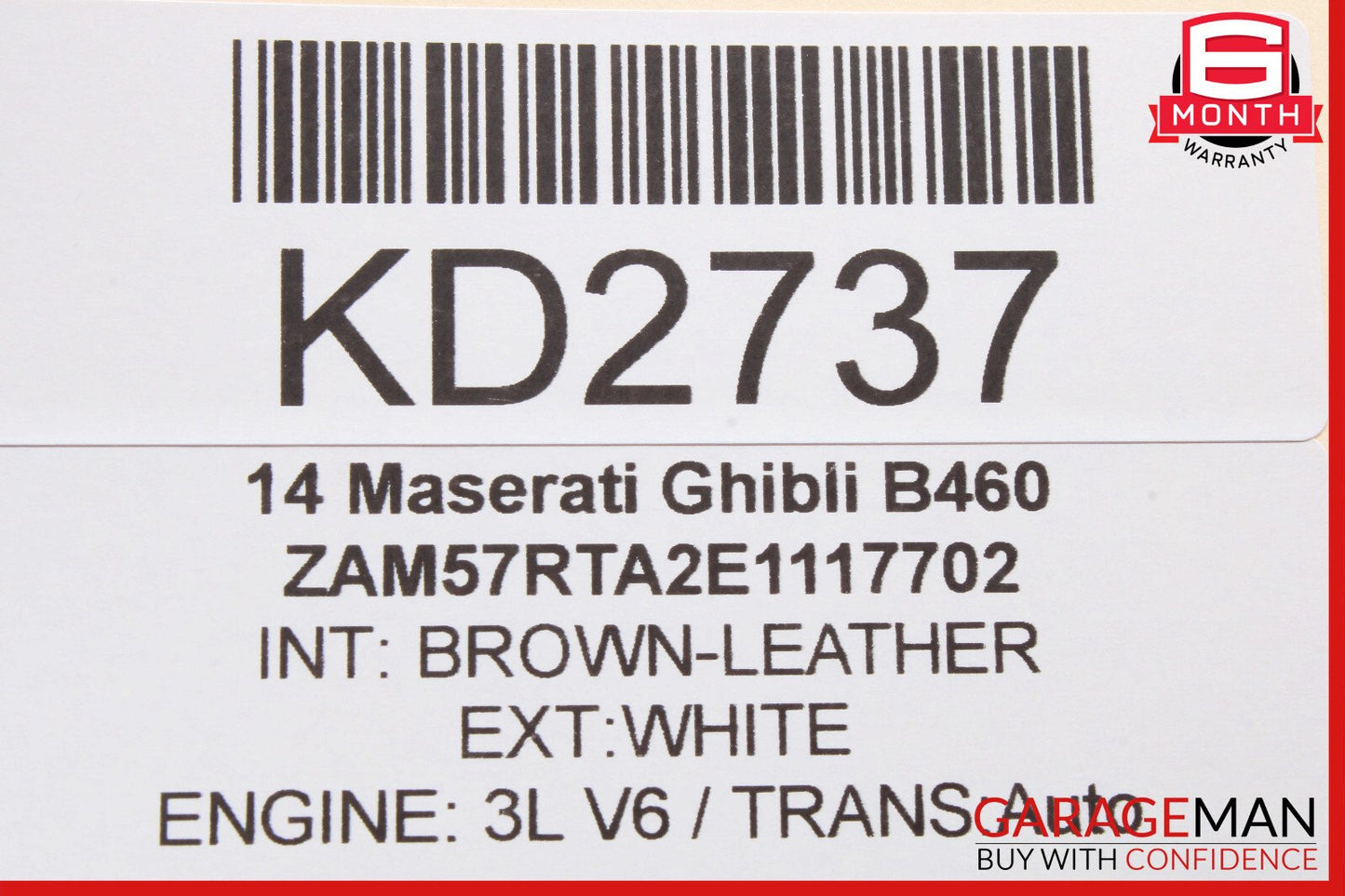 14-17 Maserati Ghibli Rear Right Exterior Door Handle Assembly OEM