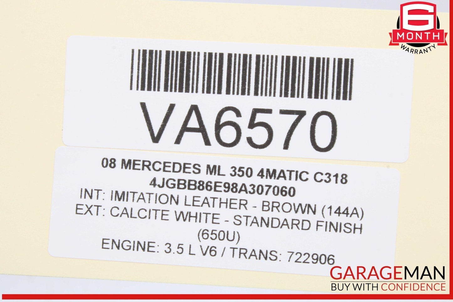 05-12 Mercedes W164 ML350 4MATIC Right Side Engine Camshaft Cam Shaft Intake OEM