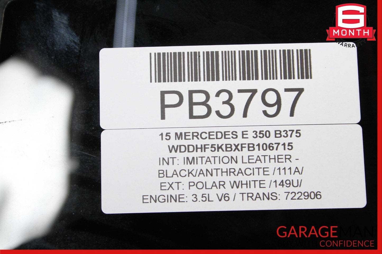 10-16 Mercedes W212 E350 E550 Rear Panoramic Pano Sunroof Sun Roof Glass OEM
