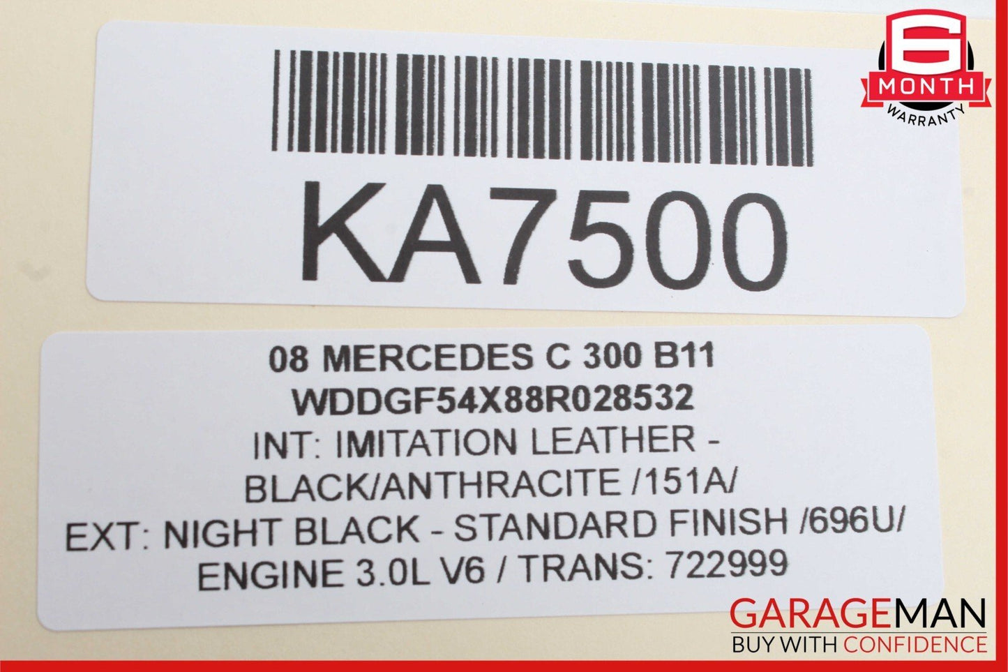 08-14 Mercedes W204 C300 C350 C250 Interior Rear View Mirror Black OEM