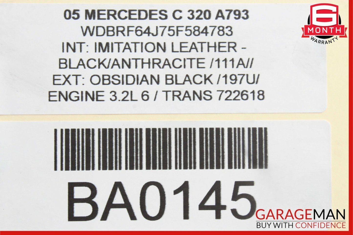 01-07 Mercedes W203 C320 C55 AMG Rear Left Side Door Lock Latch Actuator OEM