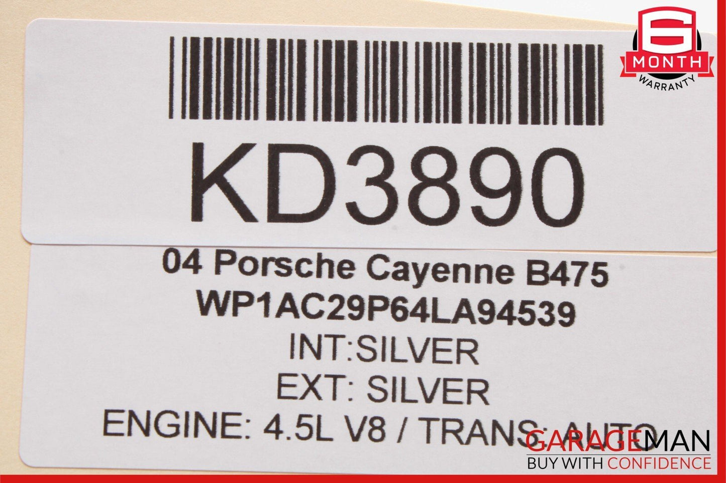 03-10 Porsche Cayenne 955 957 Front Right Side Sunvisor Sun Visor Shade Gray OEM