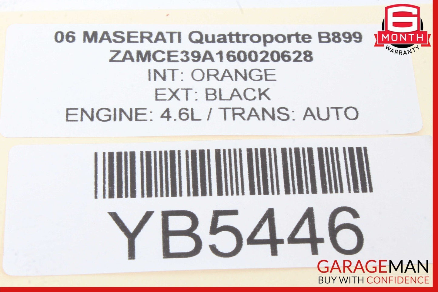 03-13 Maserati Quattroporte M139 Rear Left Side Door Panel Trim Panel OEM