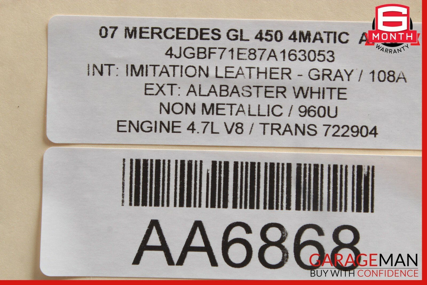 07-12 Mercedes X164 GL450 Rear Right / Left Side Upper Trailing Control Arm OEM