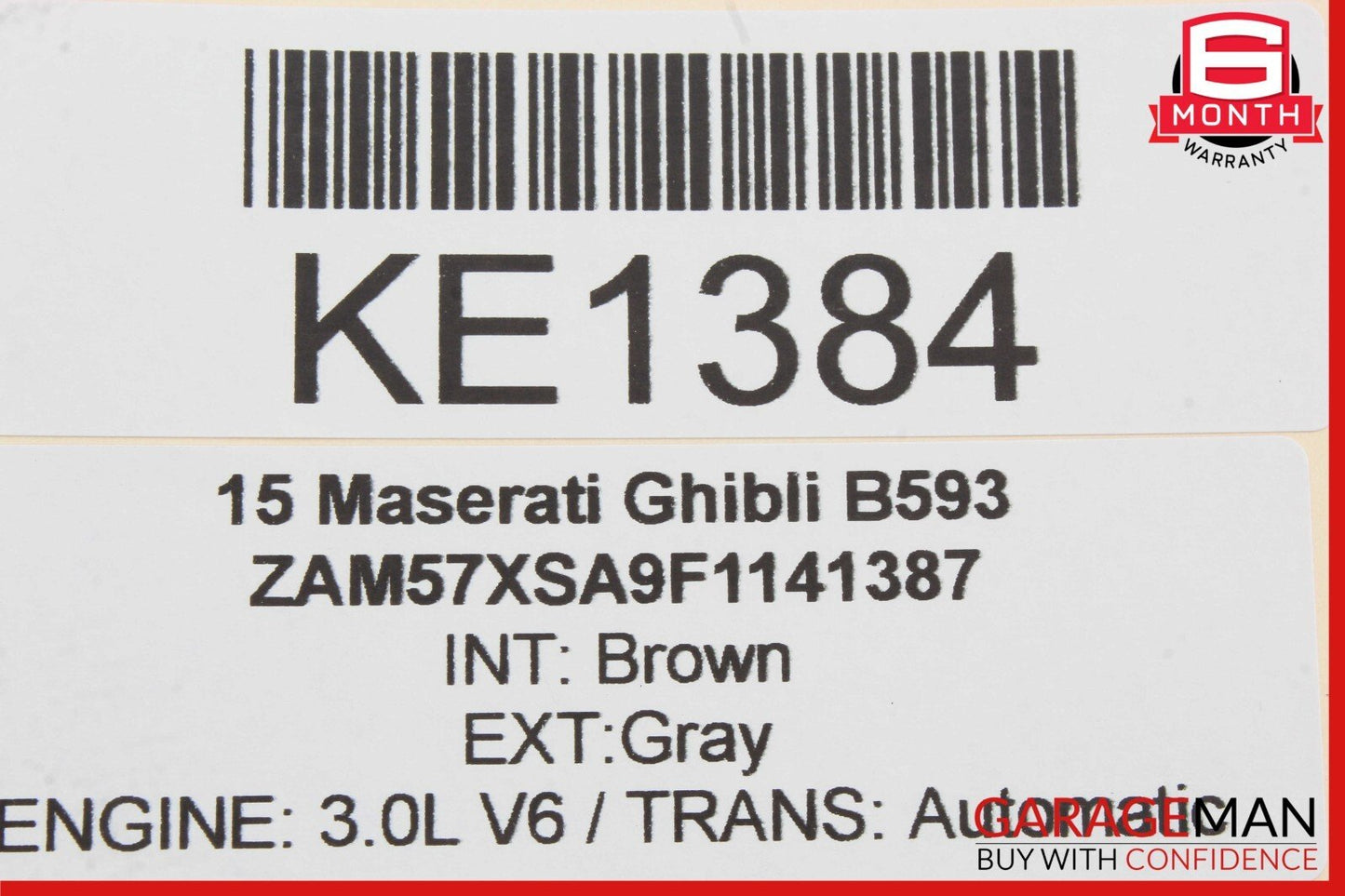 14-17 Maserati Ghibli Rear Right Side Interior Door Trim Panel Cover Black OEM