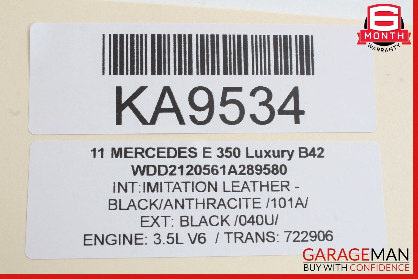 10-13 Mercedes W212 E350 E400 E250 Rear Left Side Inner Tail Light Lamp OEM