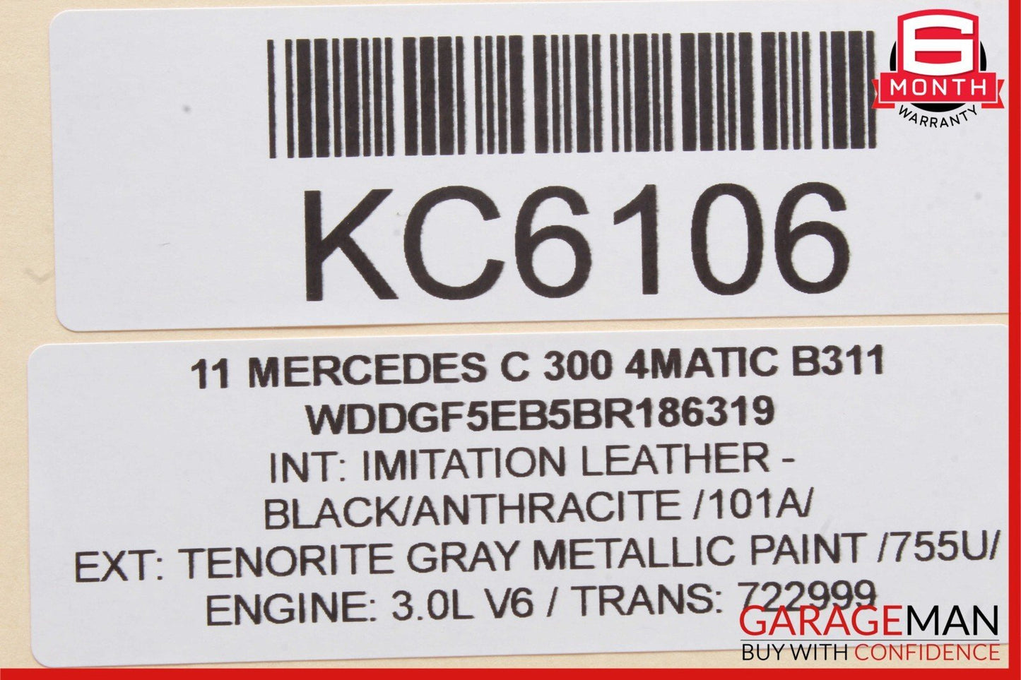 08-14 Mercedes W204 C300 4MATIC Rear Overhead Dome Light Lamp Reading Map OEM