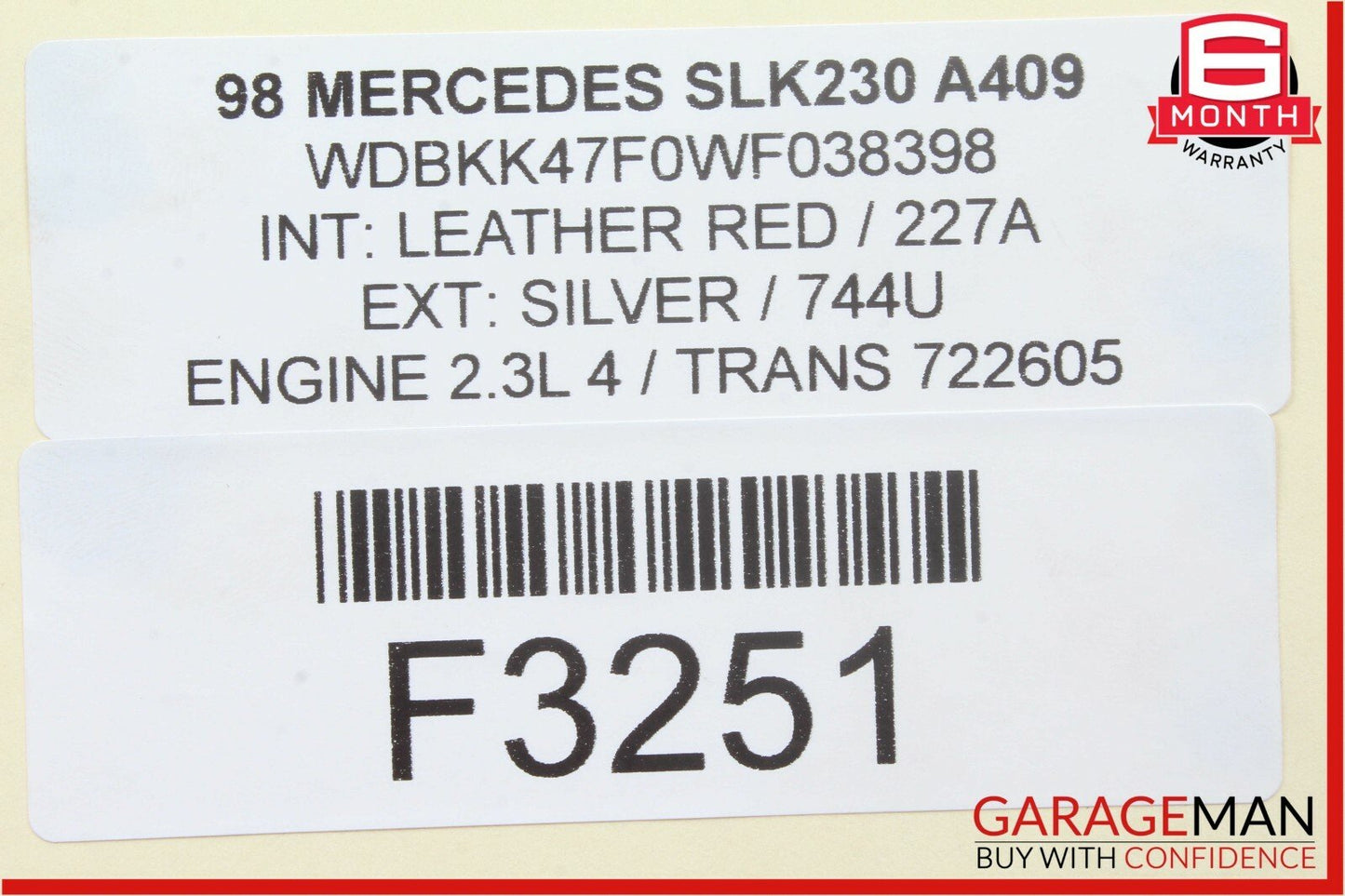 97-00 Mercedes R170 SLK230 Kompressor Air Intercooler Inter Cooler Radiator