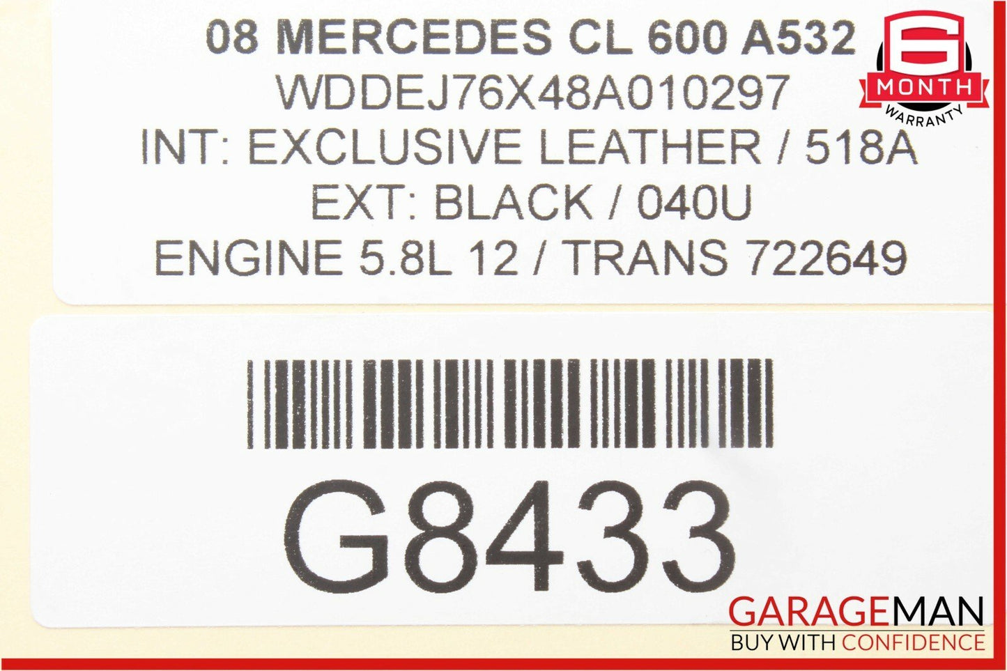 07-10 Mercedes W216 CL600 S600 Rear Right Passenger Side Exhaust Muffler Tip OEM
