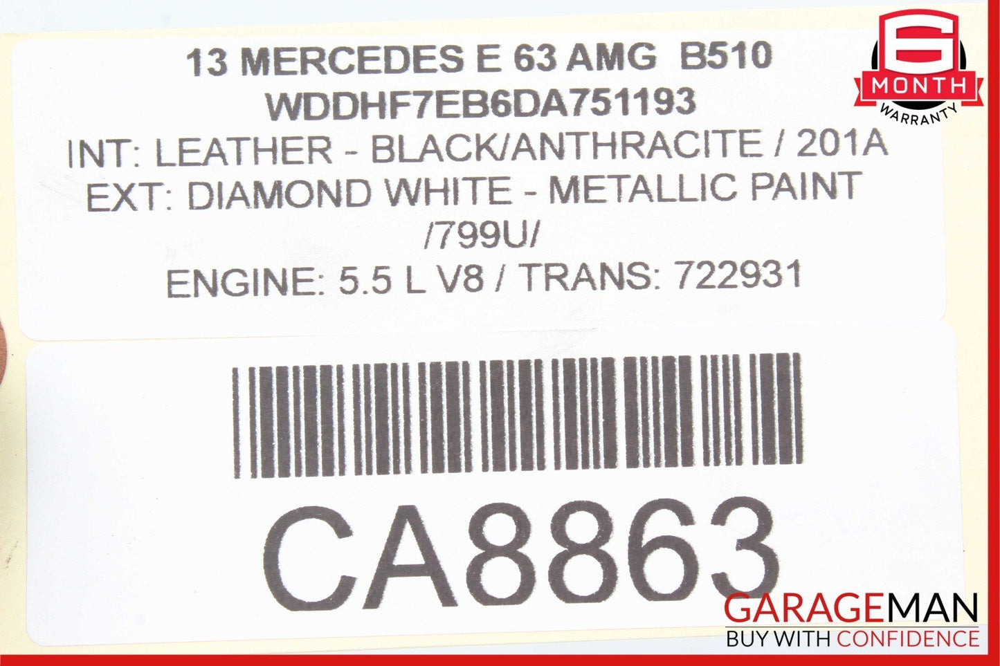10-13 Mercedes W212 E63 AMG E350 E550 Rear Right Side Exterior Door Handle OEM