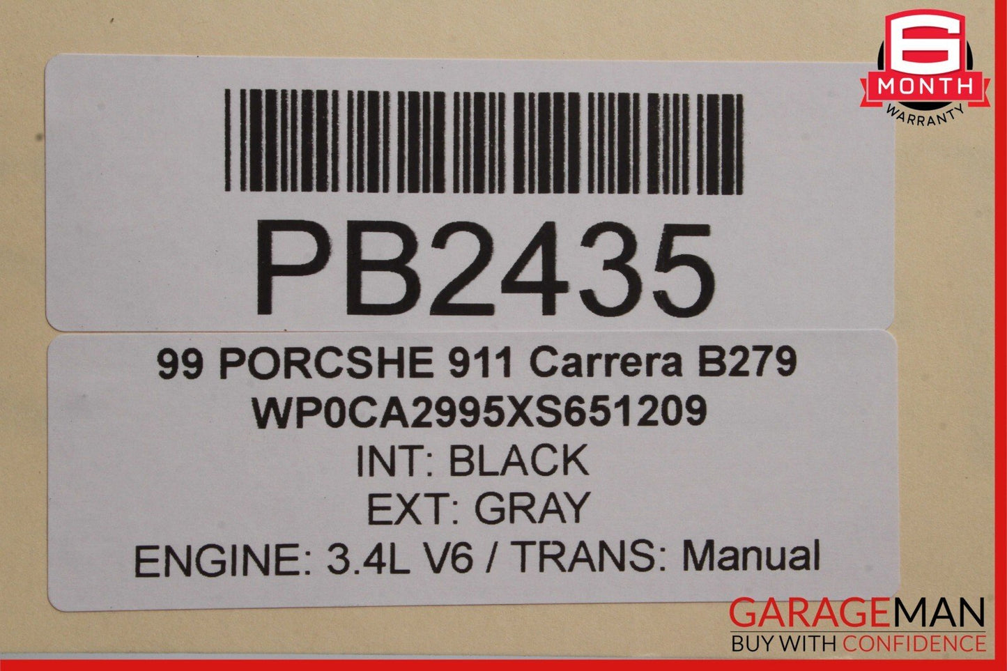 99-05 Porsche 911 996 Carrera Trunk Lid Deck Lid Hatch Engine Cover Spoiler OEM