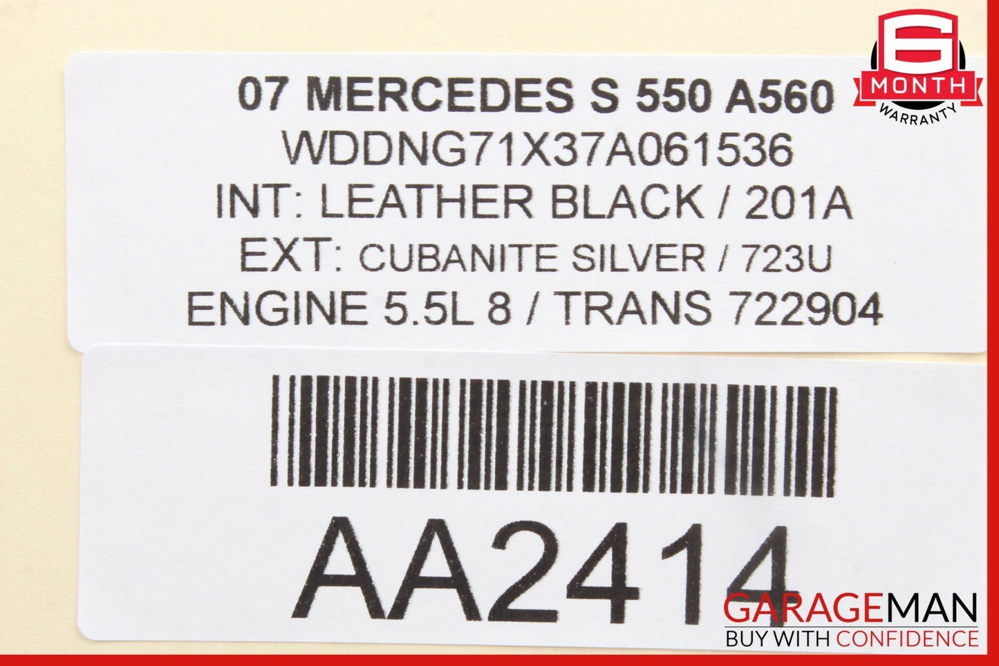 07-13 Mercedes W221 S550 S600 S63 AMG Rear Right Window Regulator Motor OEM