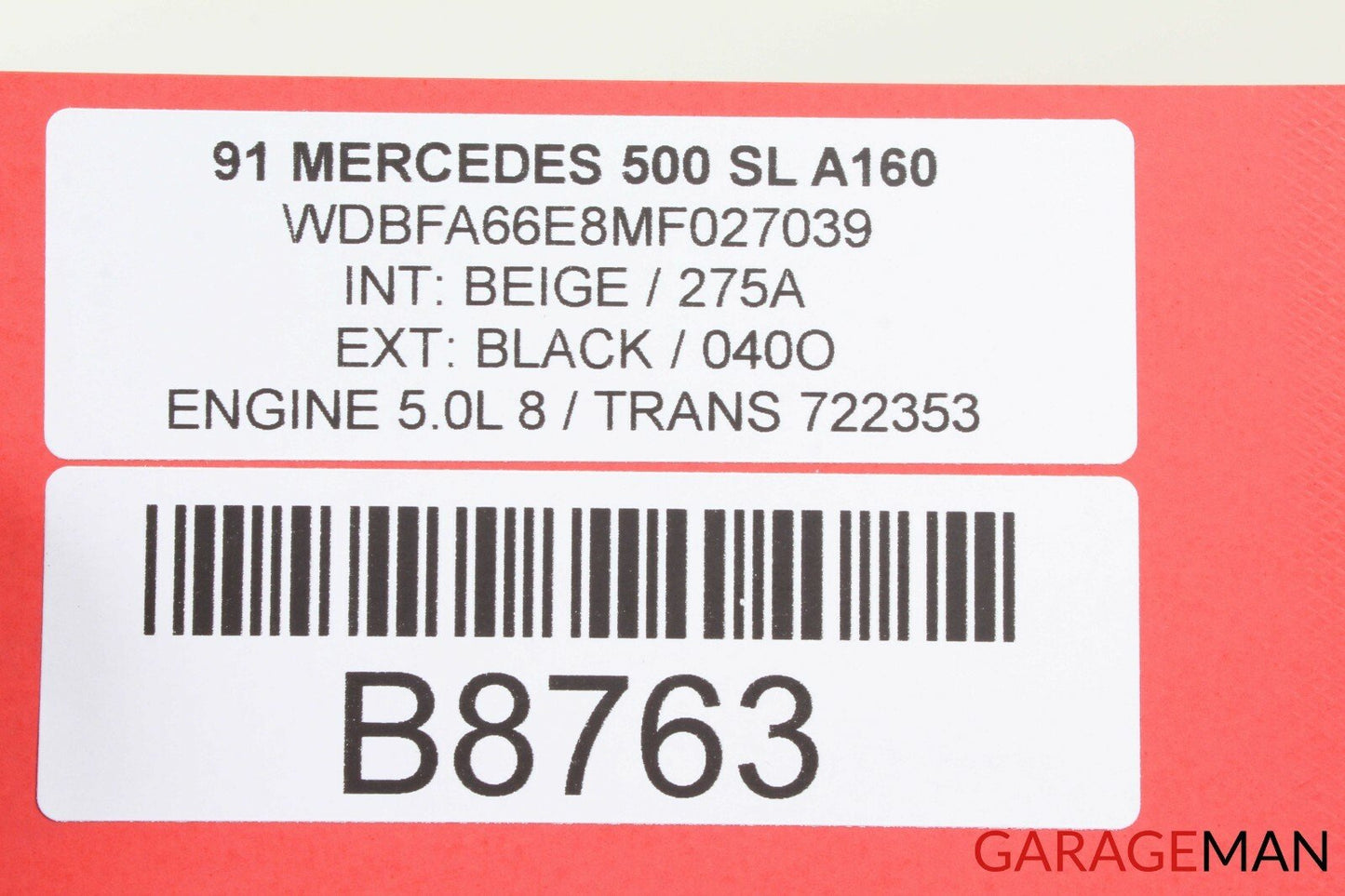 90-02 MERCEDES R129 SL500 SL600 UPPER RADIATOR SUPPORT TIE BAR OEM