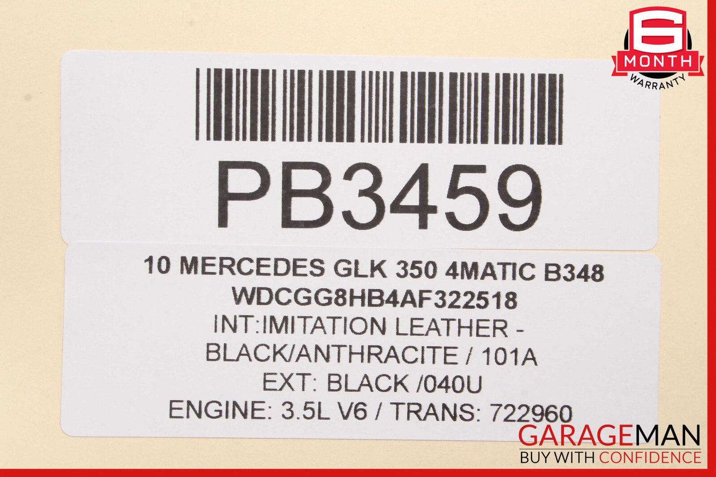 10-15 Mercedes X204 GLK350 Front Left Side Top Upper Seat Cushion OEM