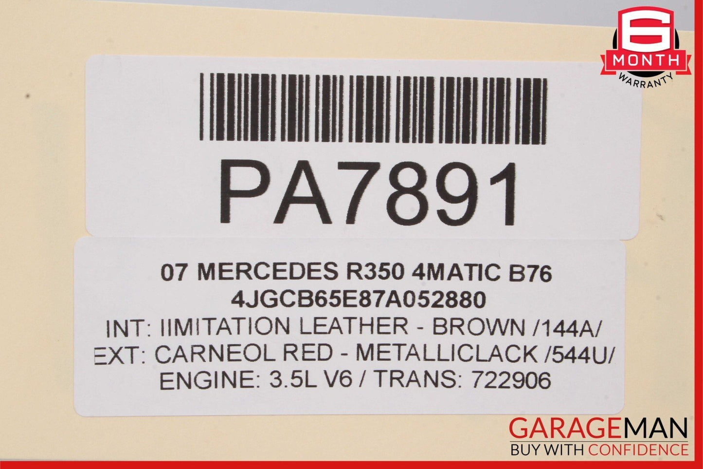 06-12 Mercedes W251 R550 R350 R63 Front Panoramic Pano Sunroof Sun Roof Glass