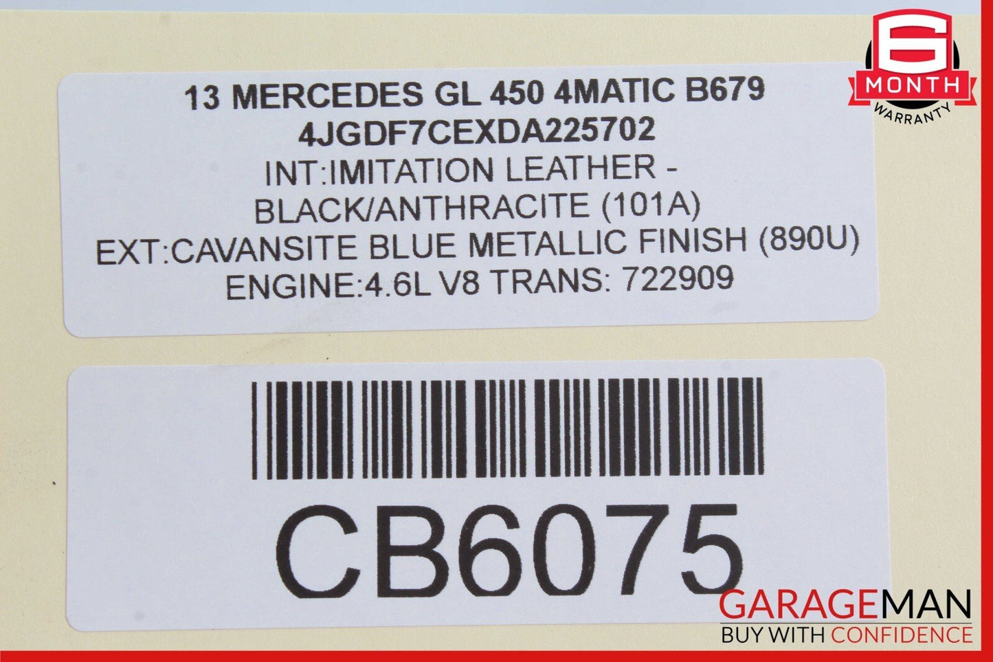 08-16 Mercedes X166 GL450 C250 Front / Rear Right Side Exterior Door Handle Blue