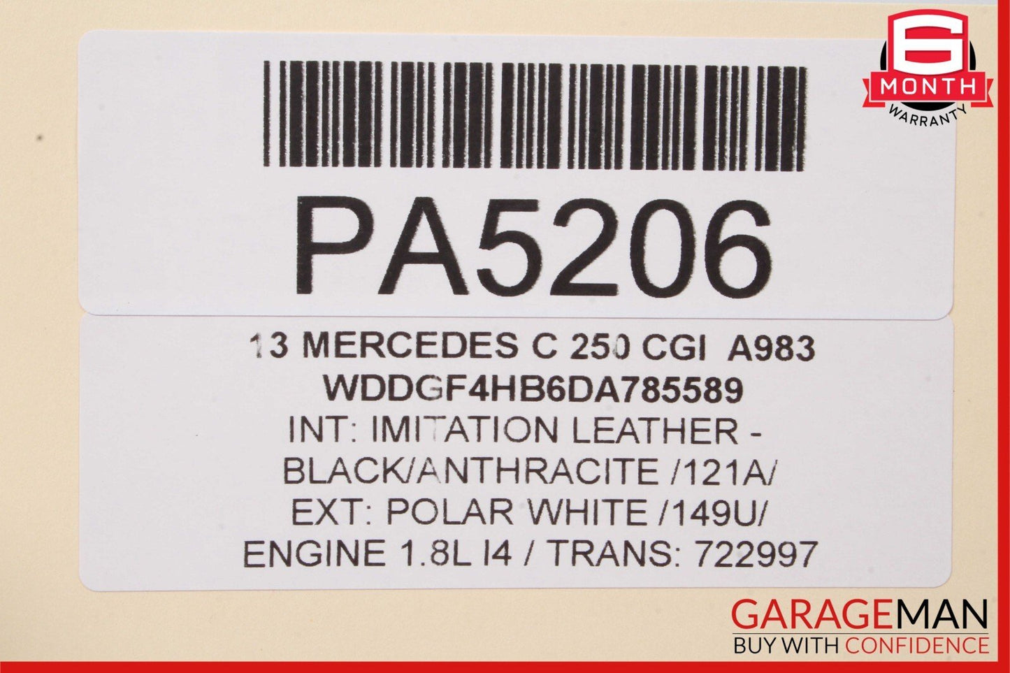 08-14 Mercedes W204 C300 C250 Front Right Side Top Upper Seat Cushion Cover