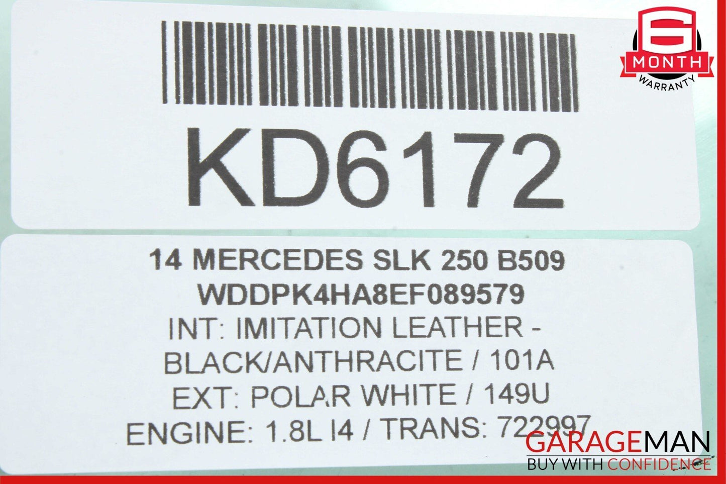 12-20 Mercedes R172 SLK250 SLK350 Rear Right Side Quarter Window Glass OEM