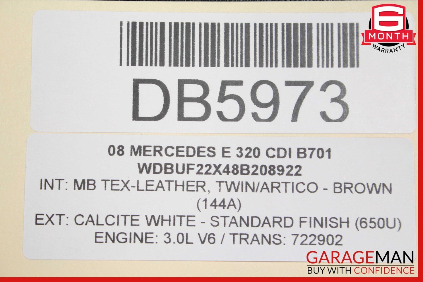 07-09 Mercedes W211 E350 E550 Front Right / Left Upper Seat Cushion OEM