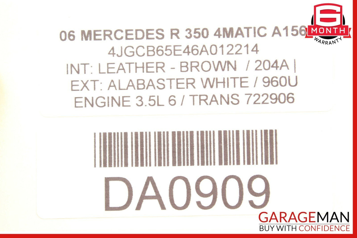 06-13 Mercedes W251 R350 R500 Rear Left Quarter Sound Speaker 2518200302 OEM