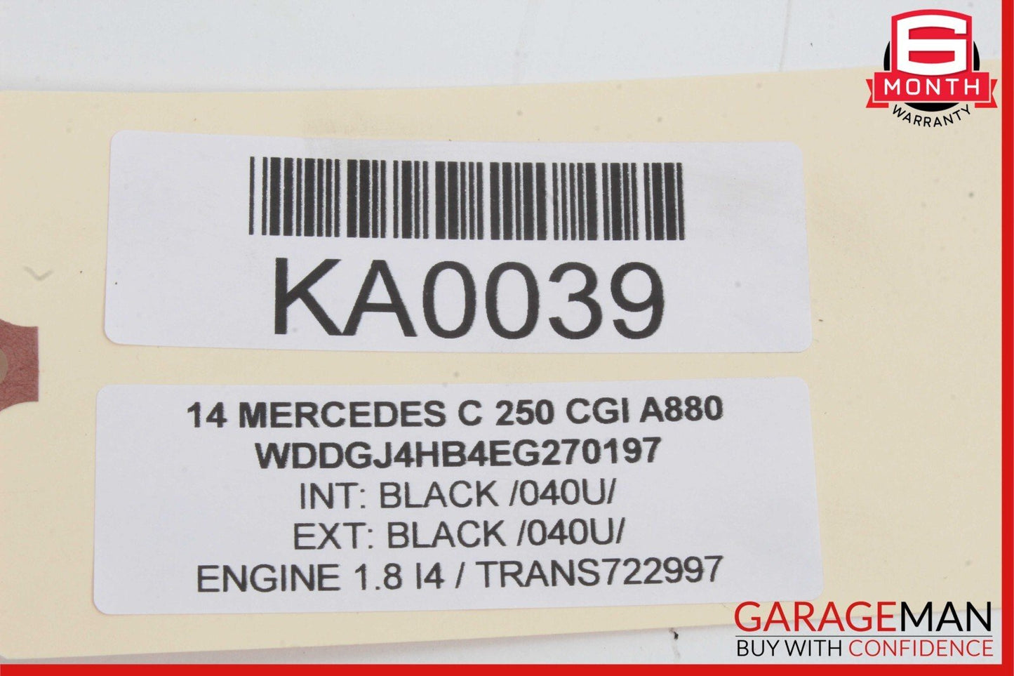 10-16 Mercedes C250 E350 E400 Interior Rear View Mirror Assembly Black