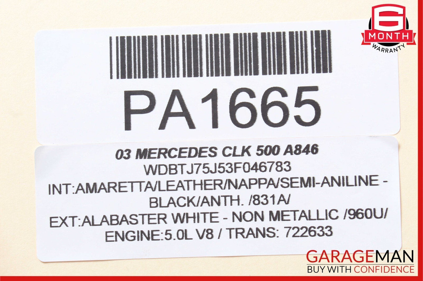 01-09 Mercedes W209 CLK500 Rear Left Passenger Side Window Switch Button