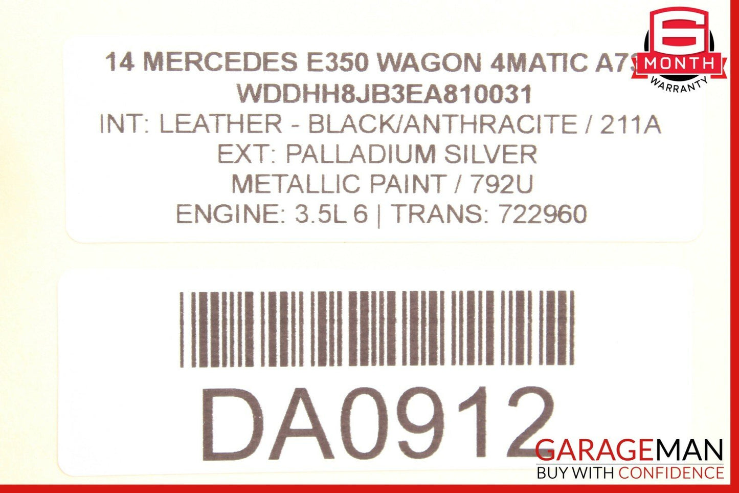 14-16 Mercedes W212 E350 3.5L V6 ECU ECM Engine Computer Control Module Unit OEM