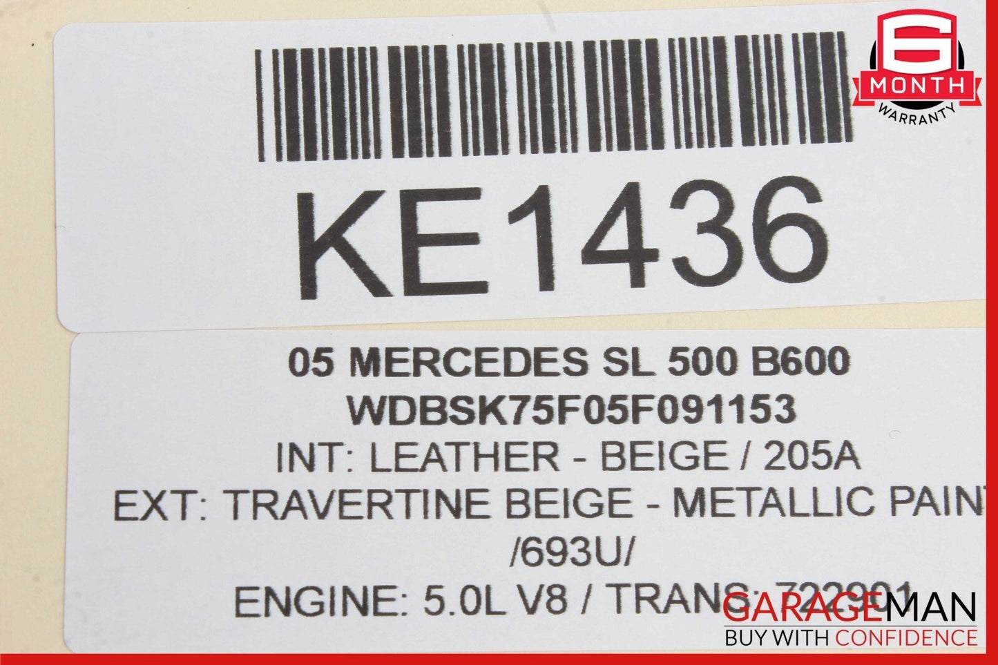 03-12 Mercedes R230 SL500 SL550 Convertible Left Side Roof Top Load Assist Cylin