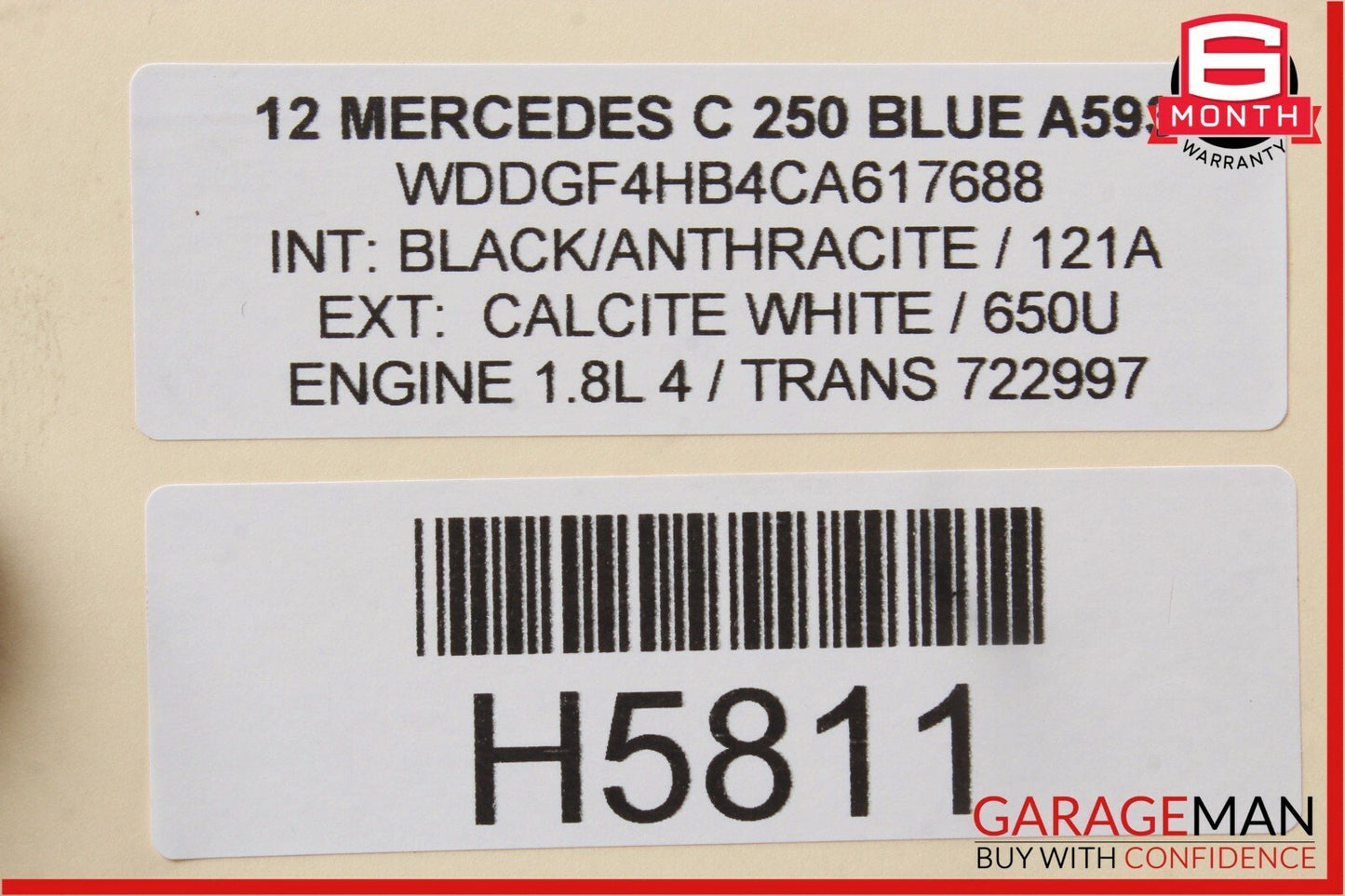 08-14 Mercedes W204 C250 Sedan Rear Right Side Door Window Regulator Motor Unit