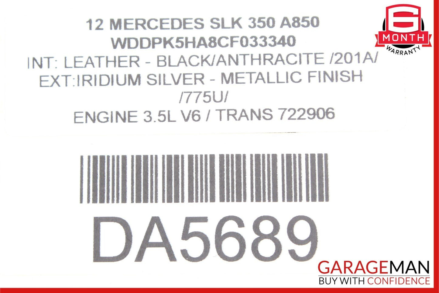 12-20 Mercedes R172 SLK350 SLC300 Left Convertible Top C Pillar Brace Support