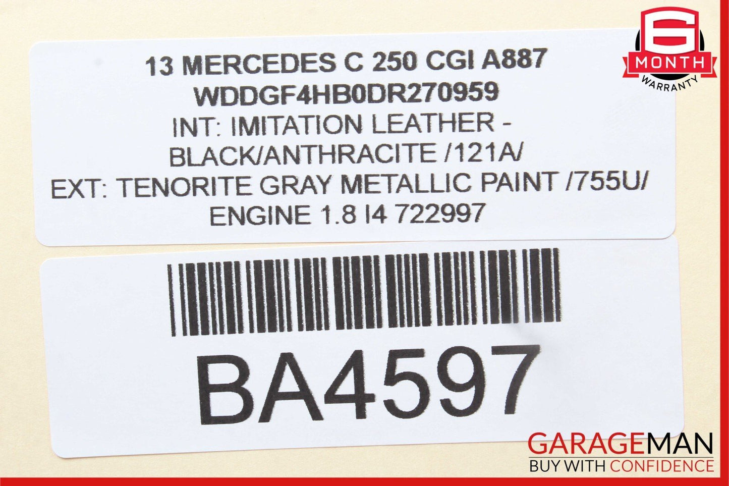 12-14 Mercedes W204 C250 C300 C63 AMG Rear SAM Module Relay Fuse Box Assembly
