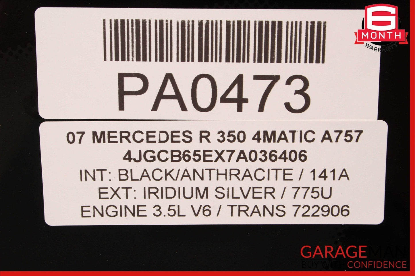 06-13 Mercedes W251 R350 Rear Right Passenger Door Quarter Window Auto Glass OEM