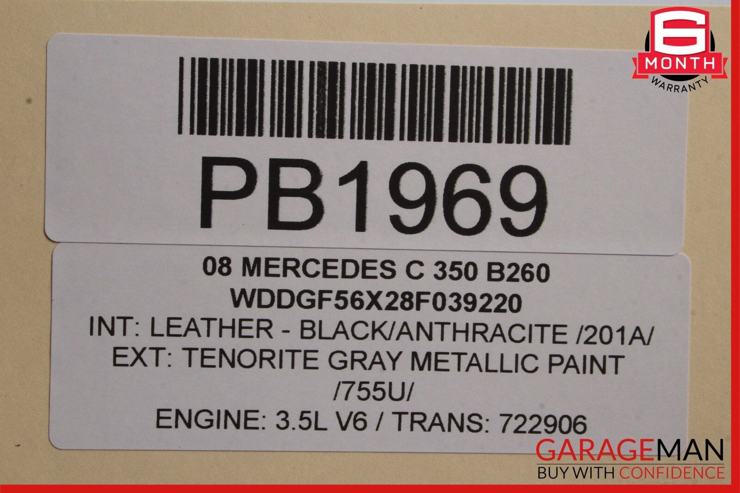 08-14 Mercedes W204 C350 Front Right Interior Door Panel Trim Assembly Black