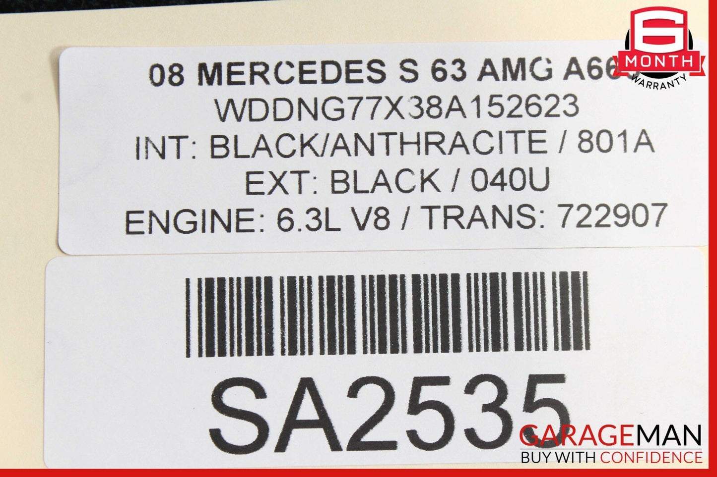 07-13 Mercedes W221 S63 AMG Front Left Driver Side Lower Bottom Seat Cushion OEM