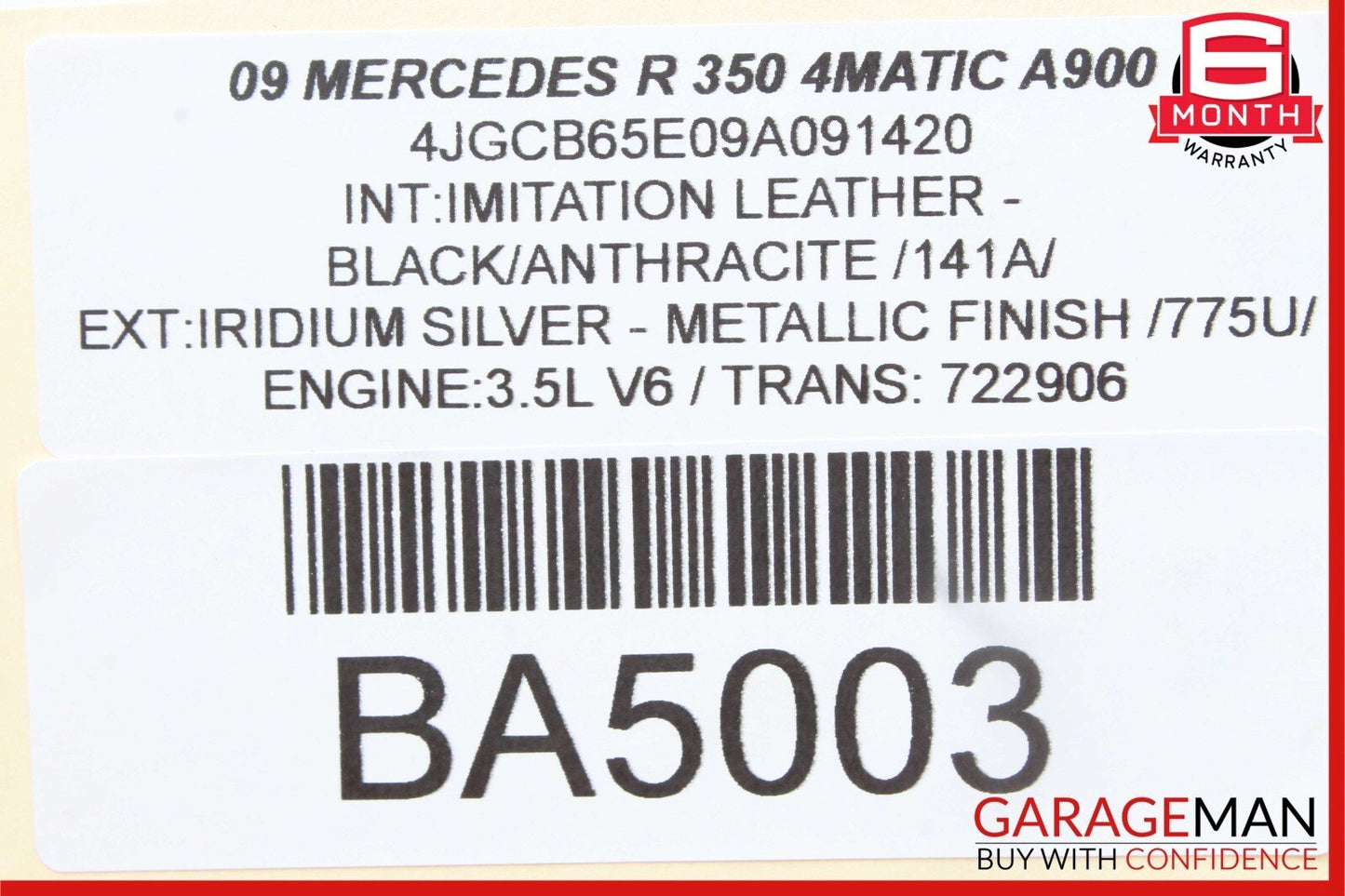 06-13 Mercedes W251 R350 R550 Rear Right Side Quarter Window Motor OEM
