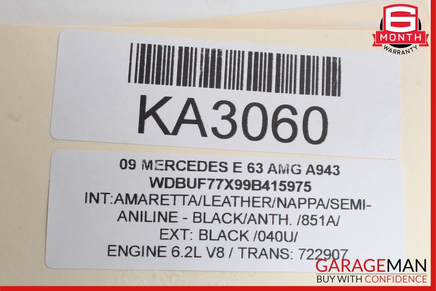 07-09 Mercedes W211 E350 E63 AMG Front Right Seat Belt Seatbelt Retractor Black
