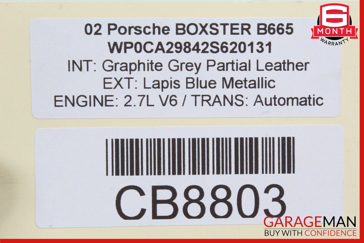 97-04 Porsche Boxster 986 S Center Radiator 99610603751 OEM