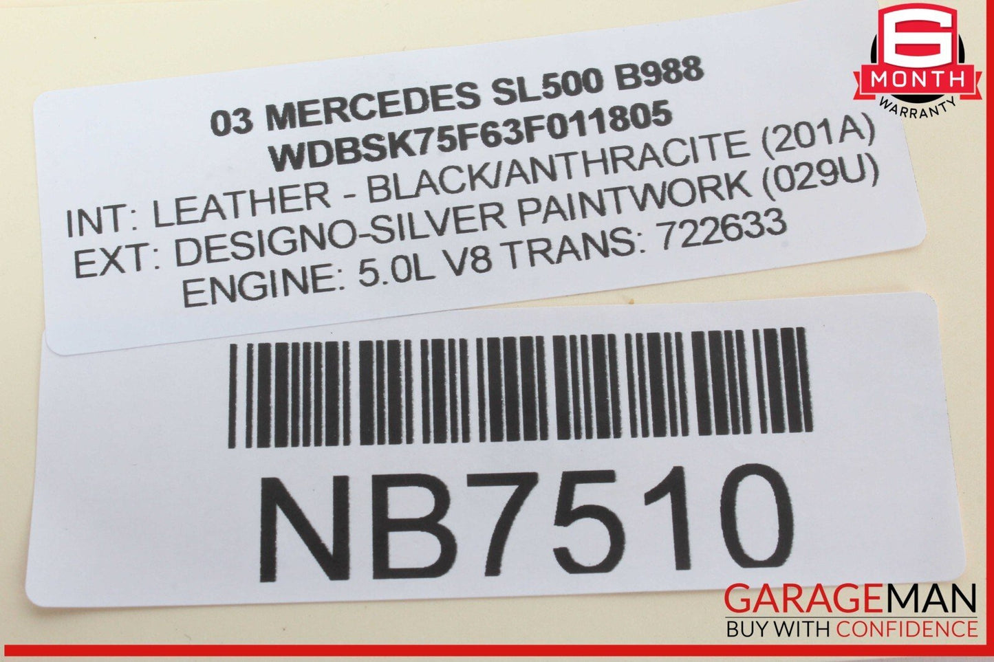03-12 Mercedes R230 SL500 SL55 AMG Front Left Door Control Module 2308200126 OEM