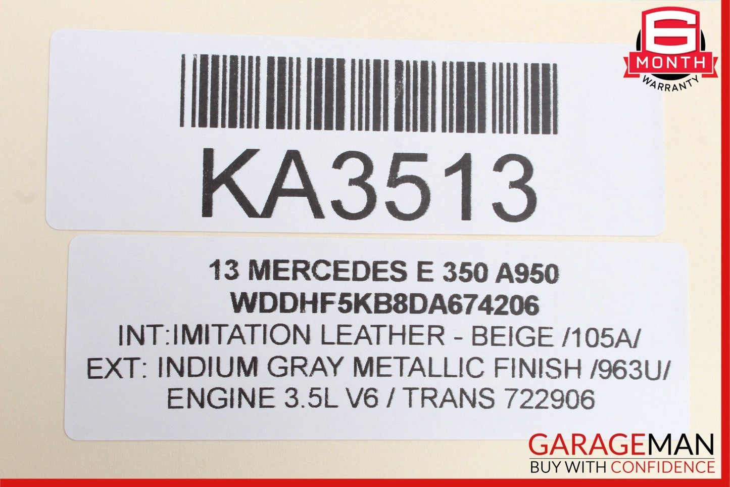 10-13 Mercedes W212 E350 E63 Rear / Front Right Side Exterior Door Handle Gray