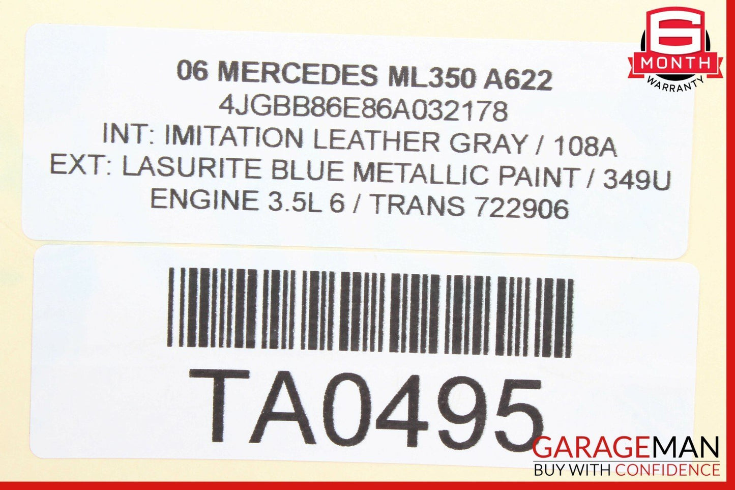 06-12 Mercedes W164 ML350 Rear Right / Left Side Suspension Upper Control Arm