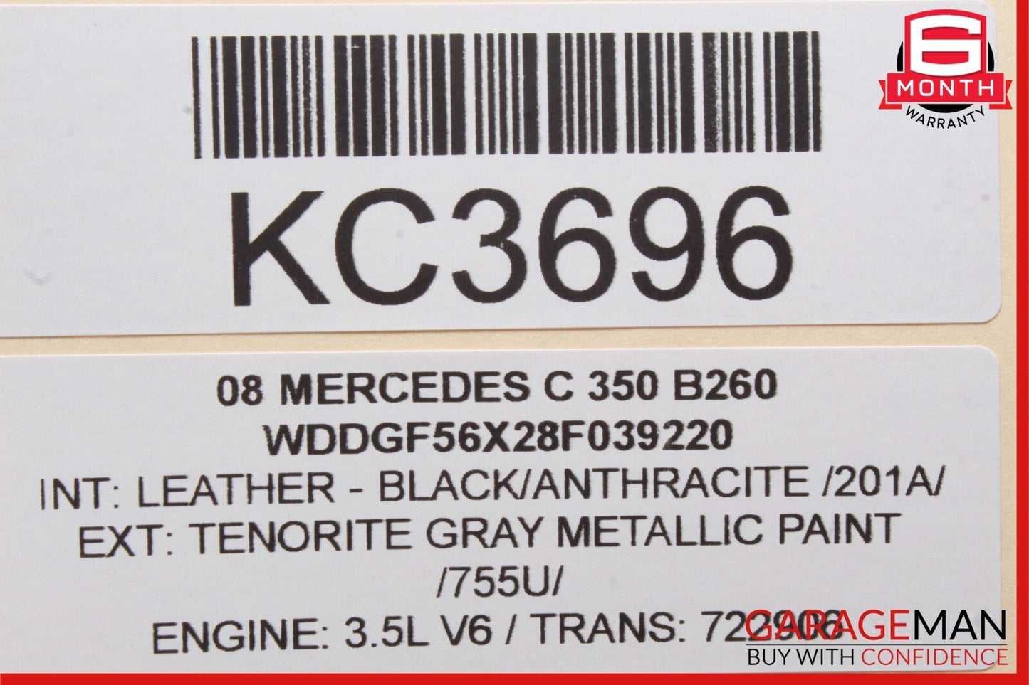 08-15 Mercedes W204 C350 Rear Center Console Ashtray Ash Tray 2048100130 OEM