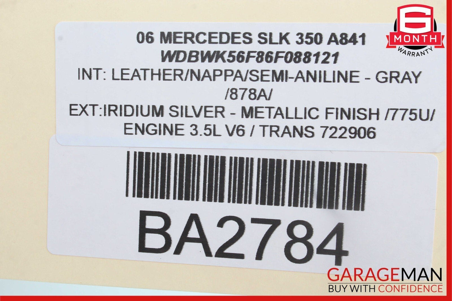 05-11 Mercedes R171 SLK350 Dash Glove Box Storage Tray Compartment Gray OEM