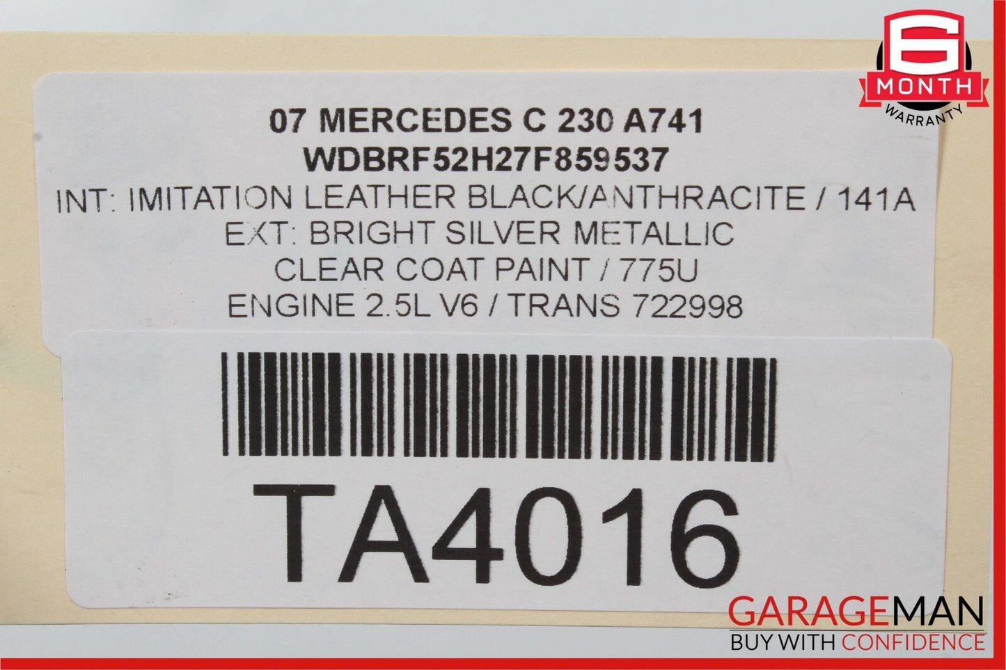 06-07 Mercedes W203 C230 RWD Rear Drive Shaft Propeller Driveshaft Assembly OEM